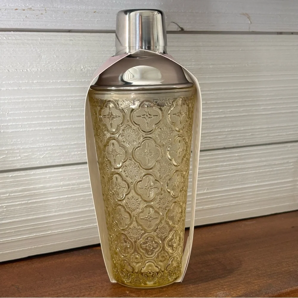 COCKTAIL SHAKER COQUETELIER Stainless Steel & Glass NEW